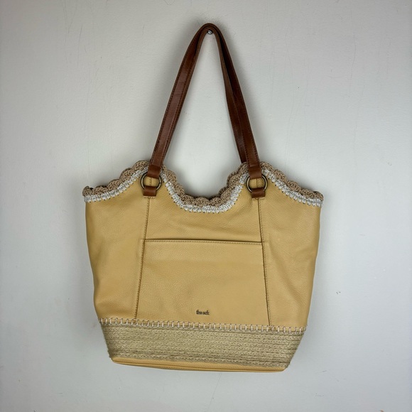 The SAK “Sierra” shoulder bag-Buttercup Espadrille leather w/crochet trim - Picture 14 of 16
